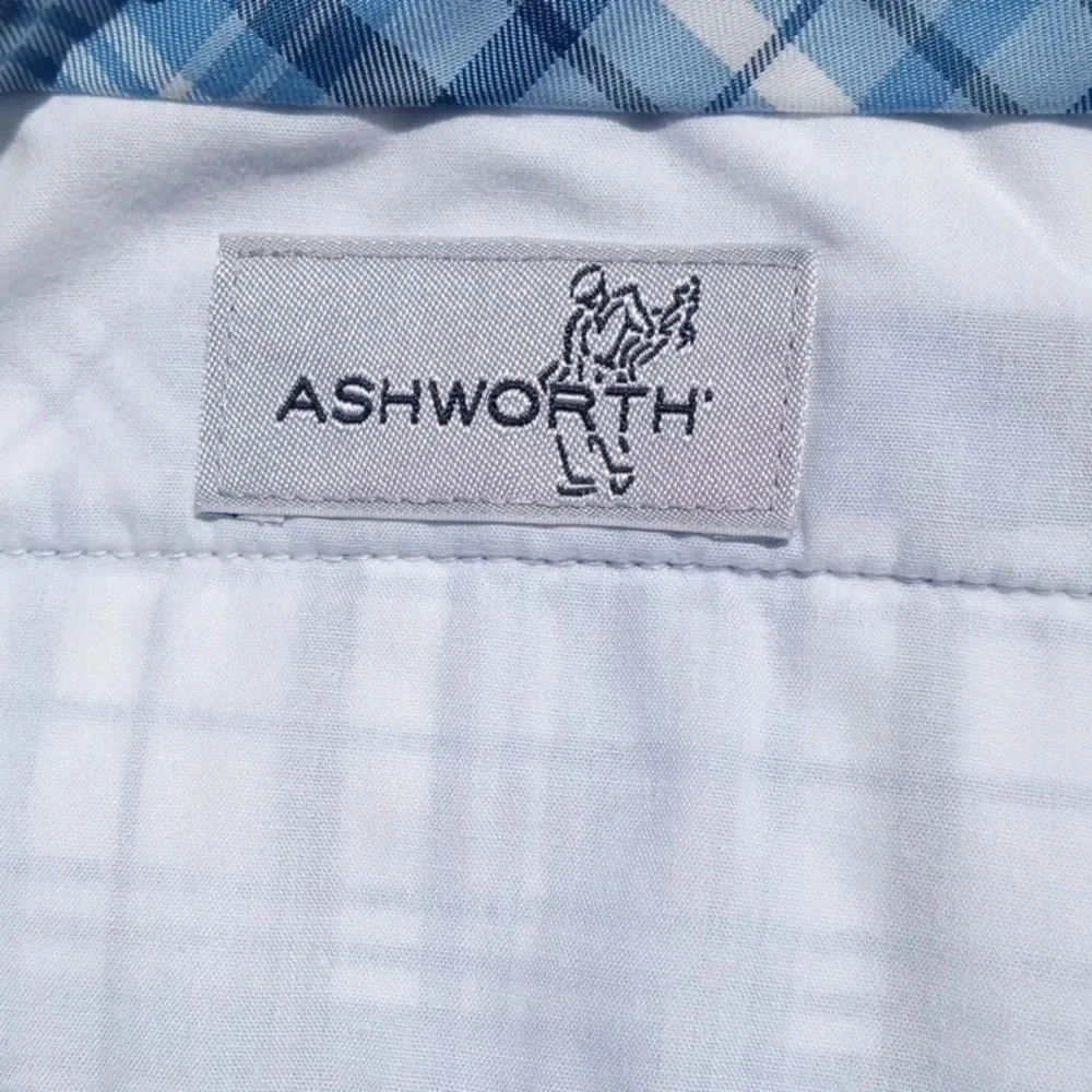 NWOT- Ashworth blue and white plaid dress shorts. Size 36.  C227​​​​​​